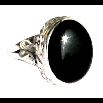 Bijoux indiens - Bague Onyx - Bague indienne en argent