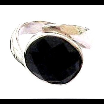 Bijoux indiens - Bague Onyx - Bague indienne en argent