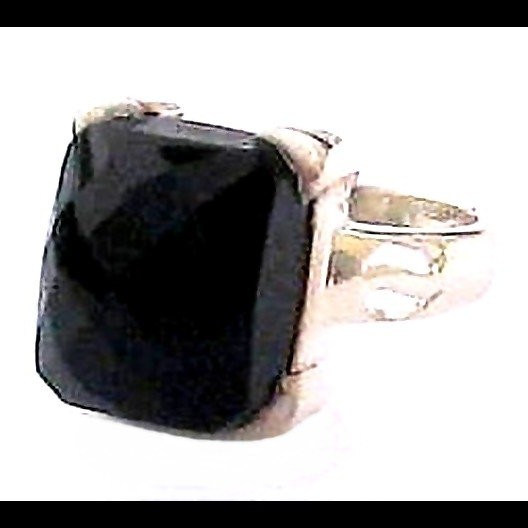 Bijoux indiens - Bague Onyx - Bague indienne en argent