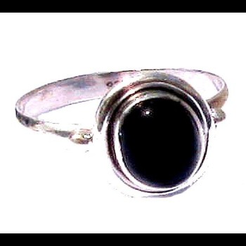 Bijoux indiens - Bague Onyx - Bague indienne en argent
