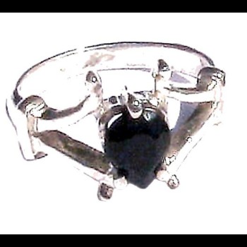 Bijoux indiens - Bague Onyx - Bague indienne en argent