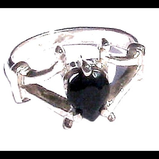 Bijoux indiens - Bague Onyx - Bague indienne en argent