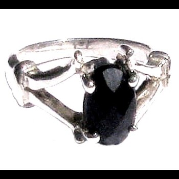 Bijoux indiens - Bague Onyx - Bague indienne en argent