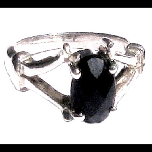 Bijoux indiens - Bague Onyx - Bague indienne en argent