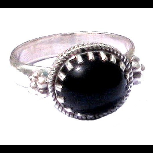 Bijoux indiens - Bague Onyx - Bague indienne en argent