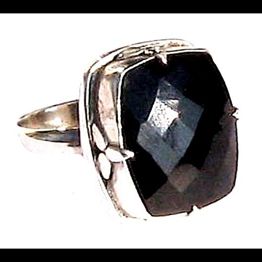Bijoux indiens - Bague Onyx - Bague indienne en argent