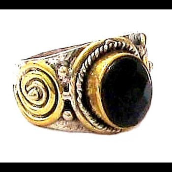 Bijoux indiens - Bague Onyx - Bague indienne en argent