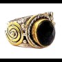 Bijoux indiens - Bague Onyx - Bague indienne en argent