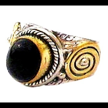 Bijoux indiens - Bague Onyx - Bague indienne en argent