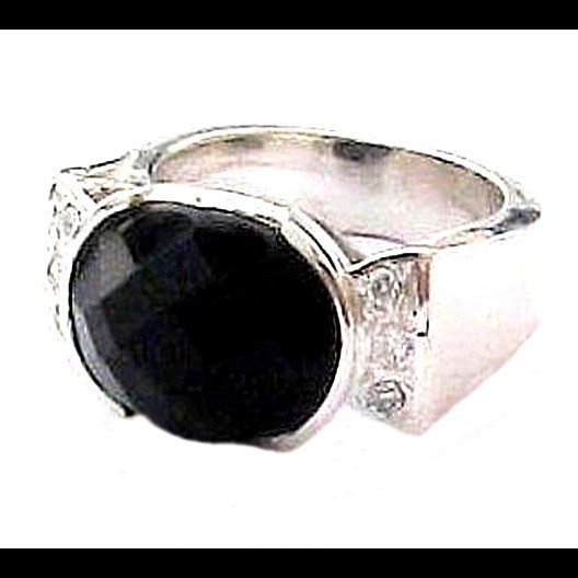 Bijoux indiens - Bague Onyx - Bague indienne en argent