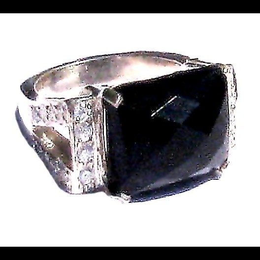 Bijoux indiens - Bague Onyx - Bague indienne en argent