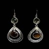Bijoux indiens Boucles Oreilles argent Oeil de tigre