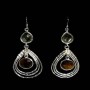 Bijoux indiens Boucles Oreilles argent Oeil de tigre
