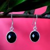 Bijoux Onyx argent - Boucles d'Oreilles indiennes Onyx