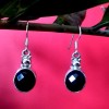 Bijoux Onyx argent - Boucles d'Oreilles indiennes Onyx
