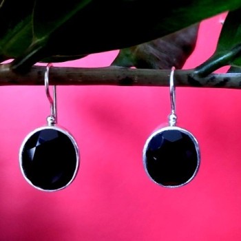 Bijoux Onyx argent - Boucles d'Oreilles indiennes Onyx