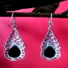 Bijoux Onyx argent - Boucles d'Oreilles indiennes Onyx