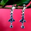 Bijoux Onyx argent - Boucles d'Oreilles indiennes Onyx