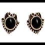 Bijoux Onyx argent - Boucles d'Oreilles indiennes Onyx