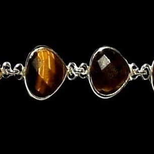 Bracelet indien oeil de tigre - Bijoux indiens argent