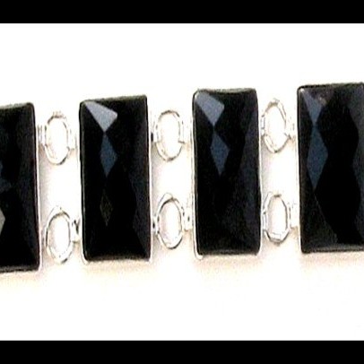 Bijoux indiens - Bracelet Onyx - Bracelet indien en argent