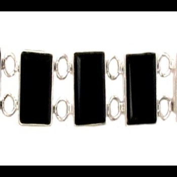 Bijoux indiens - Bracelet Onyx - Bracelet indien en argent