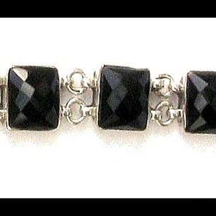 Bijoux indiens - Bracelet Onyx - Bracelet indien en argent