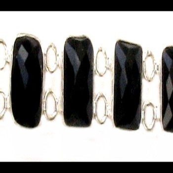 Bijoux indiens - Bracelet Onyx - Bracelet indien en argent