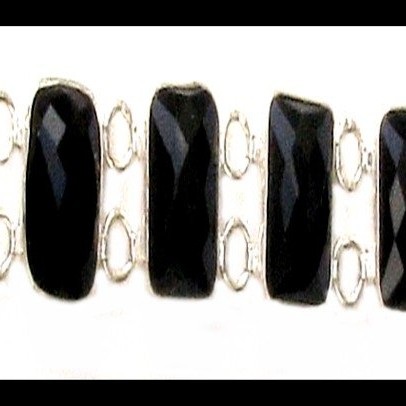 Bijoux indiens - Bracelet Onyx - Bracelet indien en argent
