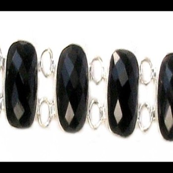 Bijoux indiens - Bracelet Onyx - Bracelet indien en argent
