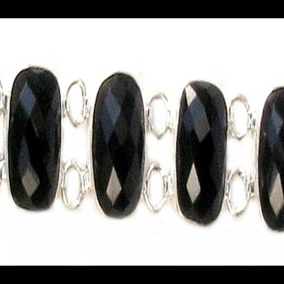 Bijoux indiens - Bracelet Onyx - Bracelet indien en argent