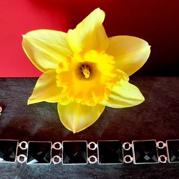 Bijoux indiens - Bracelet Onyx - Bracelet indien en argent