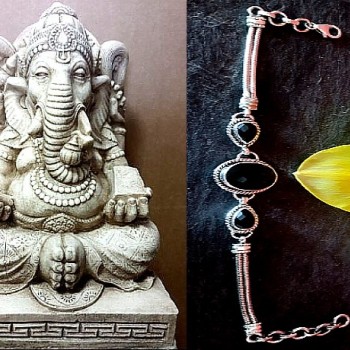 Bijoux indiens - Bracelet Onyx - Bracelet indien en argent