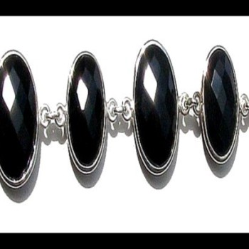 Bijoux indiens - Bracelet Onyx - Bracelet indien en argent