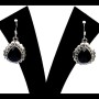 Bijoux Onyx argent - Boucles d'Oreilles indiennes Onyx