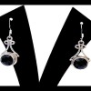 Bijoux Onyx argent - Boucles d'Oreilles indiennes Onyx