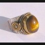 Bague indienne Oeil de Tigre - Bijoux indiens argent