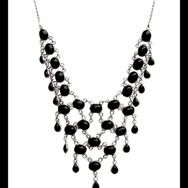 Bijoux indiens - Collier Onyx - Collier indien en argent