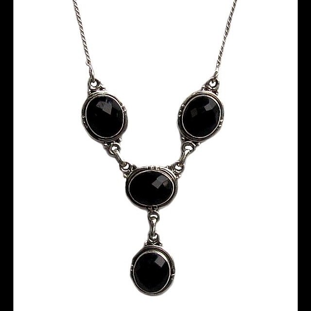 Bijoux indiens - Collier Onyx - Collier indien en argent
