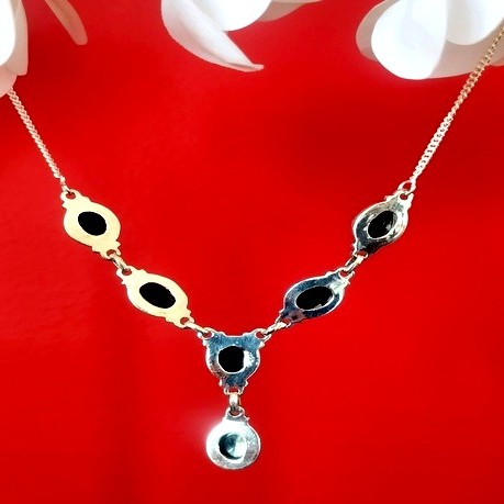 Bijoux indiens - Collier Onyx - Collier indien en argent