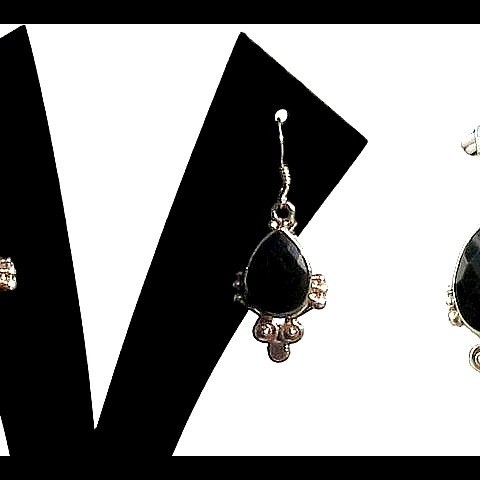 Bijoux indiens - Parure Onyx- Parure indienne en argent