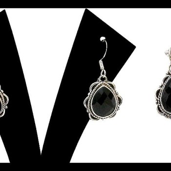 Bijoux indiens - Parure Onyx- Parure indienne en argent