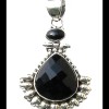 Pendentif indien artisanal argent et onyx naturelle