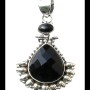 Pendentif indien artisanal argent et onyx naturelle