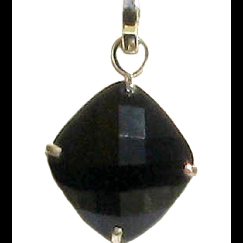 Bijoux inde - Pendentif argent Onyx