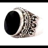 Bijoux indiens - Bague Onyx - Bague indienne en argent