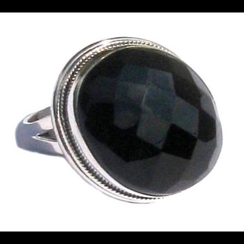Bijoux indiens - Bague Onyx - Bague indienne en argent