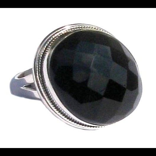 Bijoux indiens - Bague Onyx - Bague indienne en argent