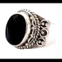Bijoux indiens - Bague Onyx - Bague indienne en argent