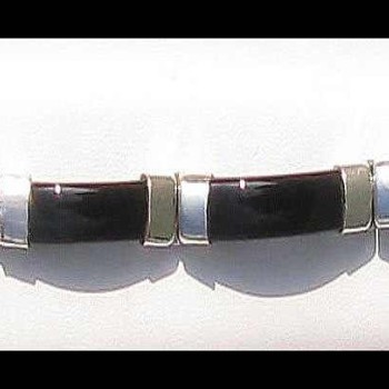 Bijoux indiens - Bracelet Onyx - Bracelet indien en argent